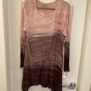 XCVI Pink and Brown Ombre Tunic